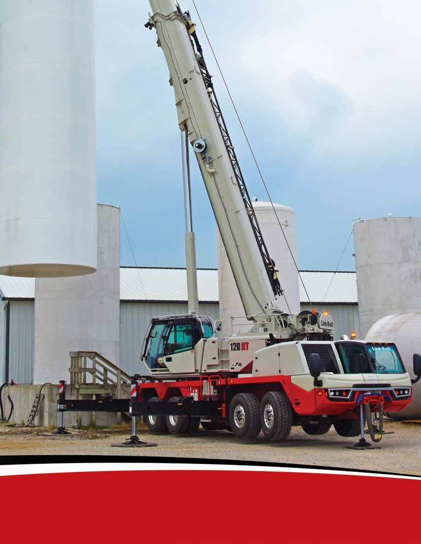 Link-Belt telescopic truck crane on an industrial jobsite
