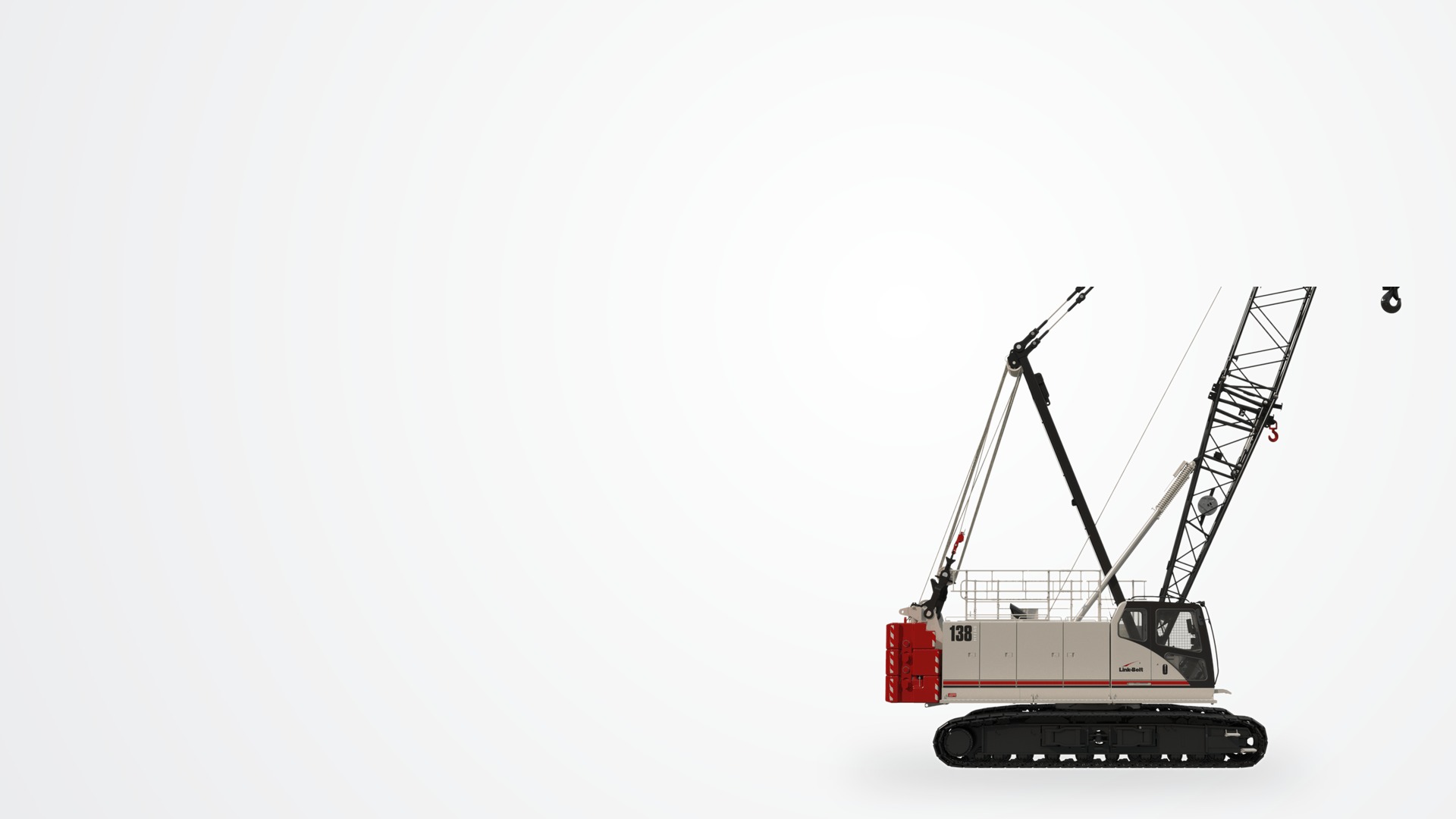 Link-Belt 138 HSL lattice crawler crane on a jobsite