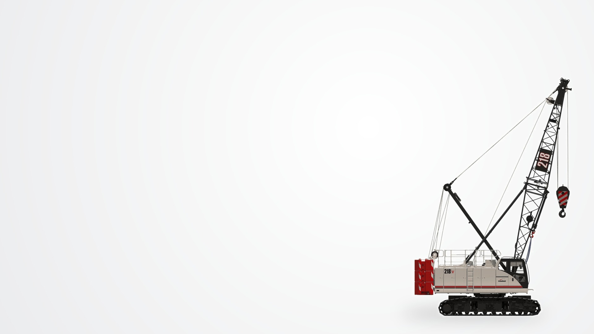 Link-Belt 218|V lattice crawler crane on a jobsite