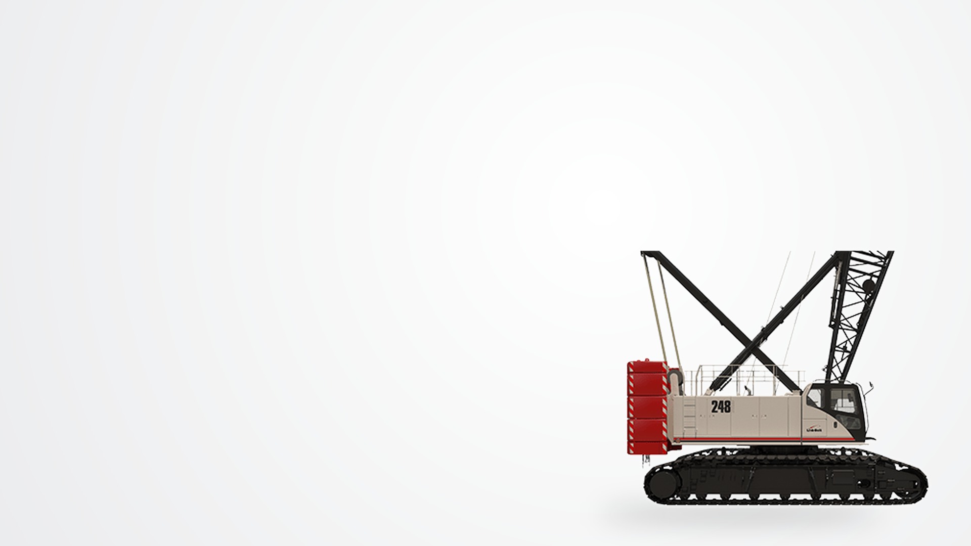 Link-Belt 248 HSL lattice crawler crane on a jobsite