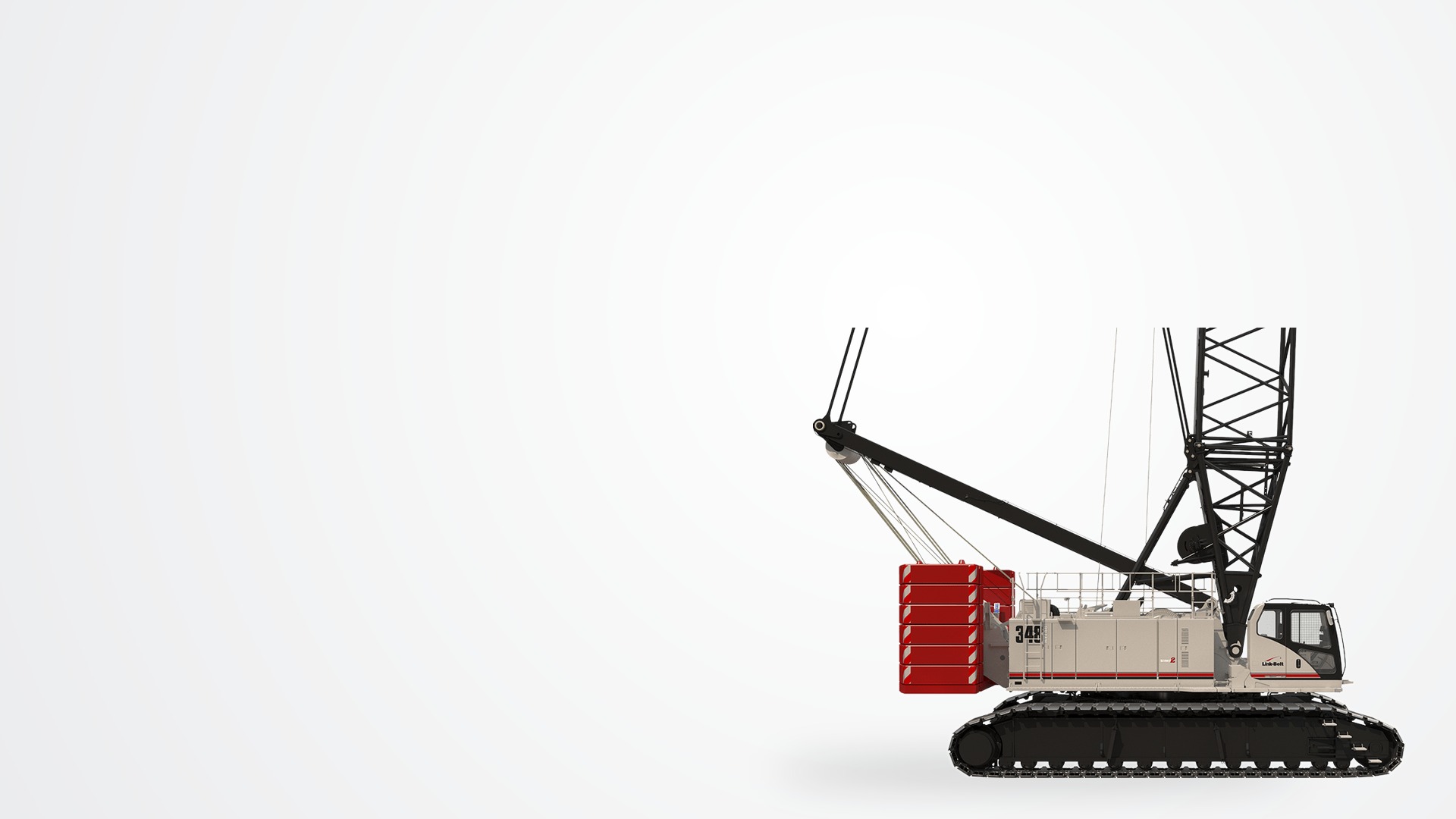 Link-Belt lattice crawler crane on an industrial jobsite